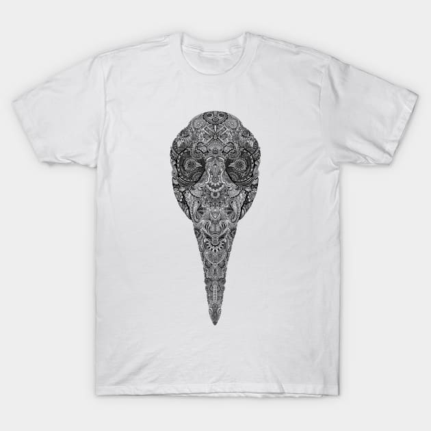 Paisley Plague Mask Black T-Shirt by ChePanArt